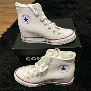 CONVERSE Ctas wedge hi top white lace up shoes sneakers women’s 9 new